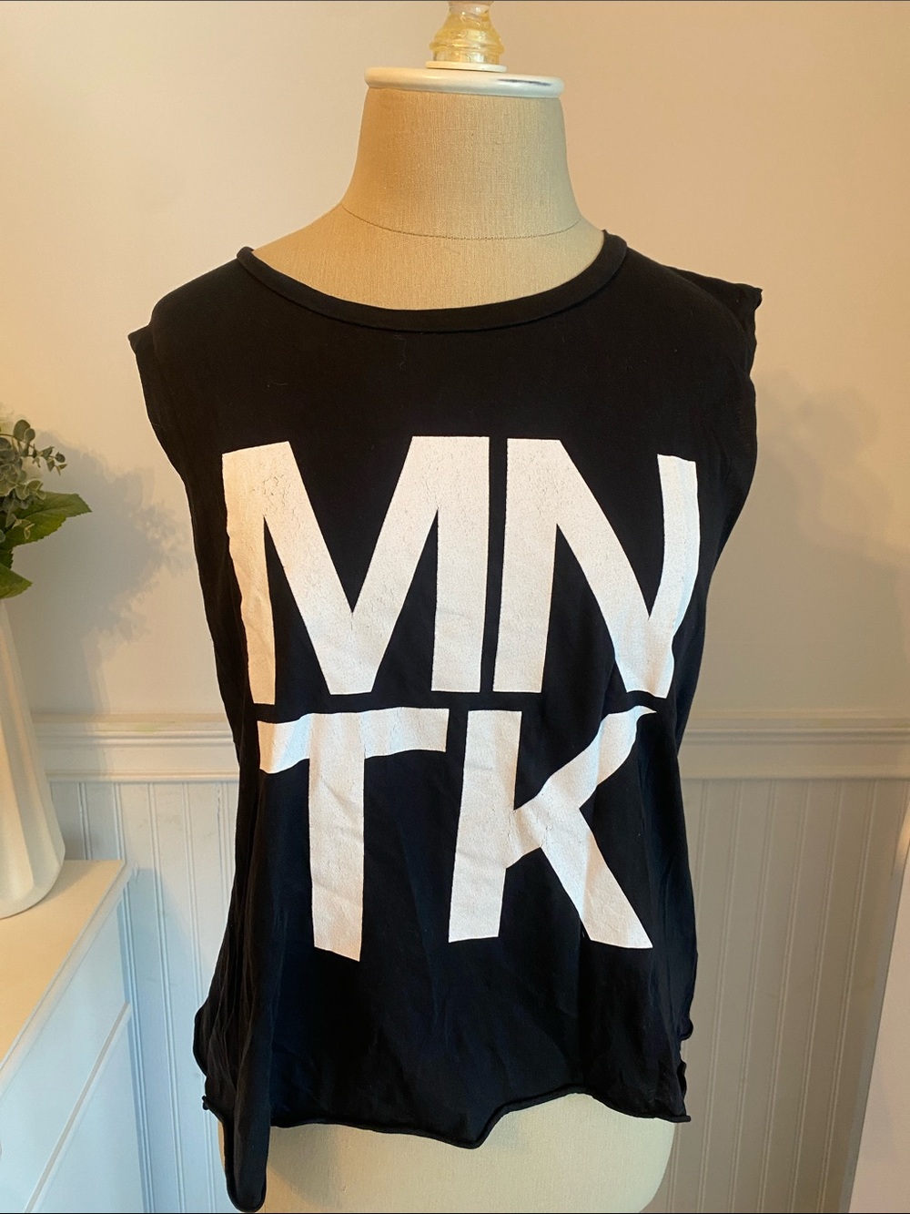 soulcycle Black Graphic Tank Top with White Letters